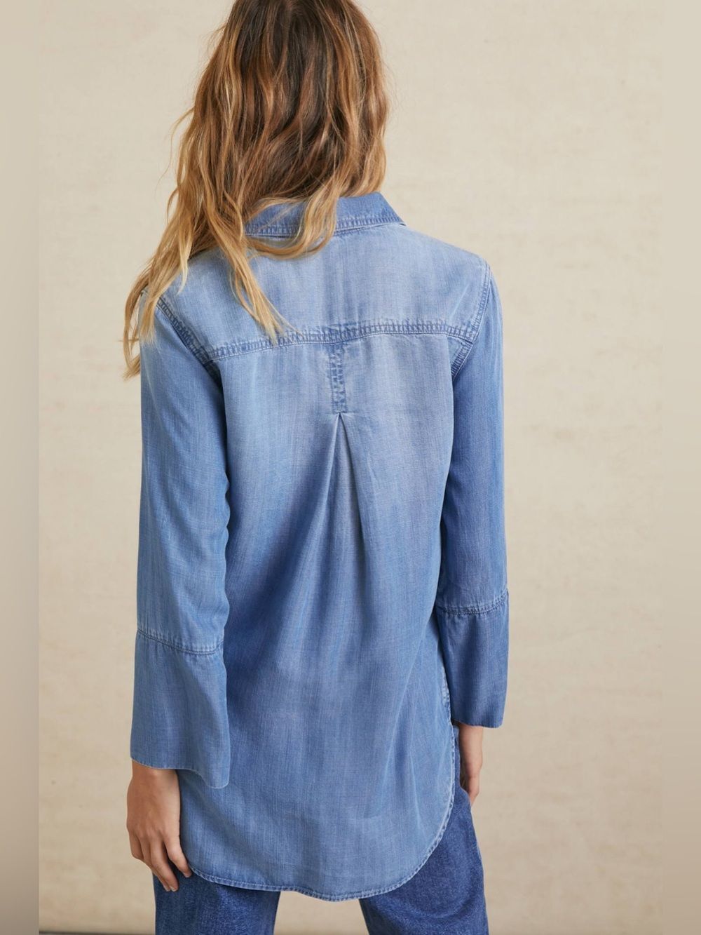 Anthropologie Cloth & Stone Tencel Chambray Button Down Shirt Small